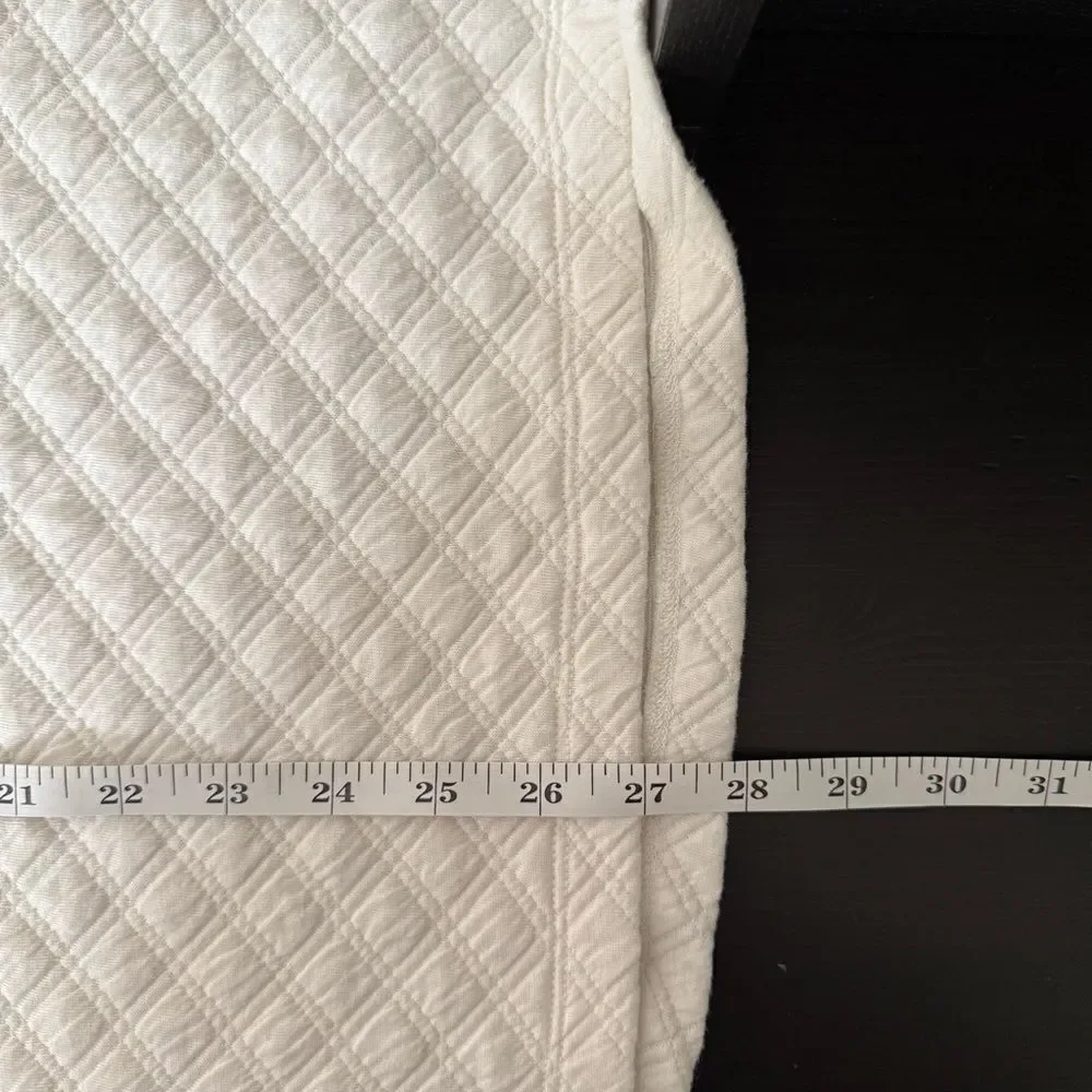 J Crew Sweatshirt Womens 3X Ivory Quilted Mock Neck Long Sleeve Pullover Stretch